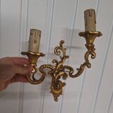 2 antique gold wall lights