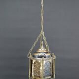 Moorish lantern in brass and colored glass, North Africa, 20th century