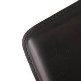 Set of 4 Italian Chairs by DAL1923, 1980s, Elm Wood, Black Faux Leather