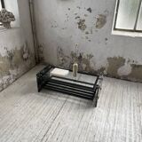 Italian 80s coffee table in marble and glass