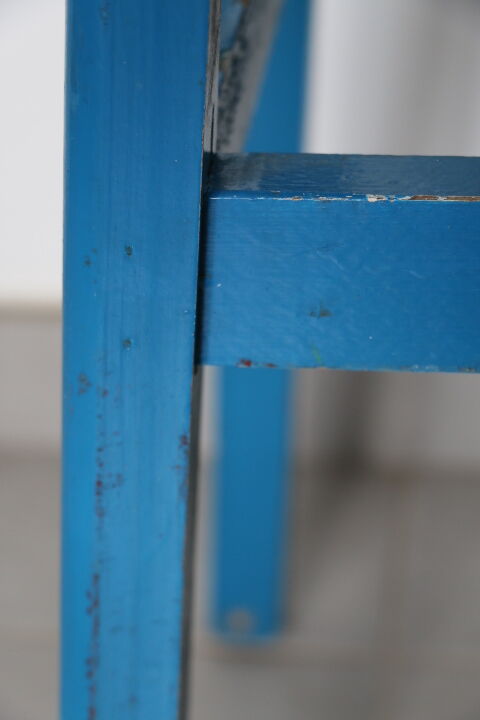 Tabouret bois bleu 1950 795mm