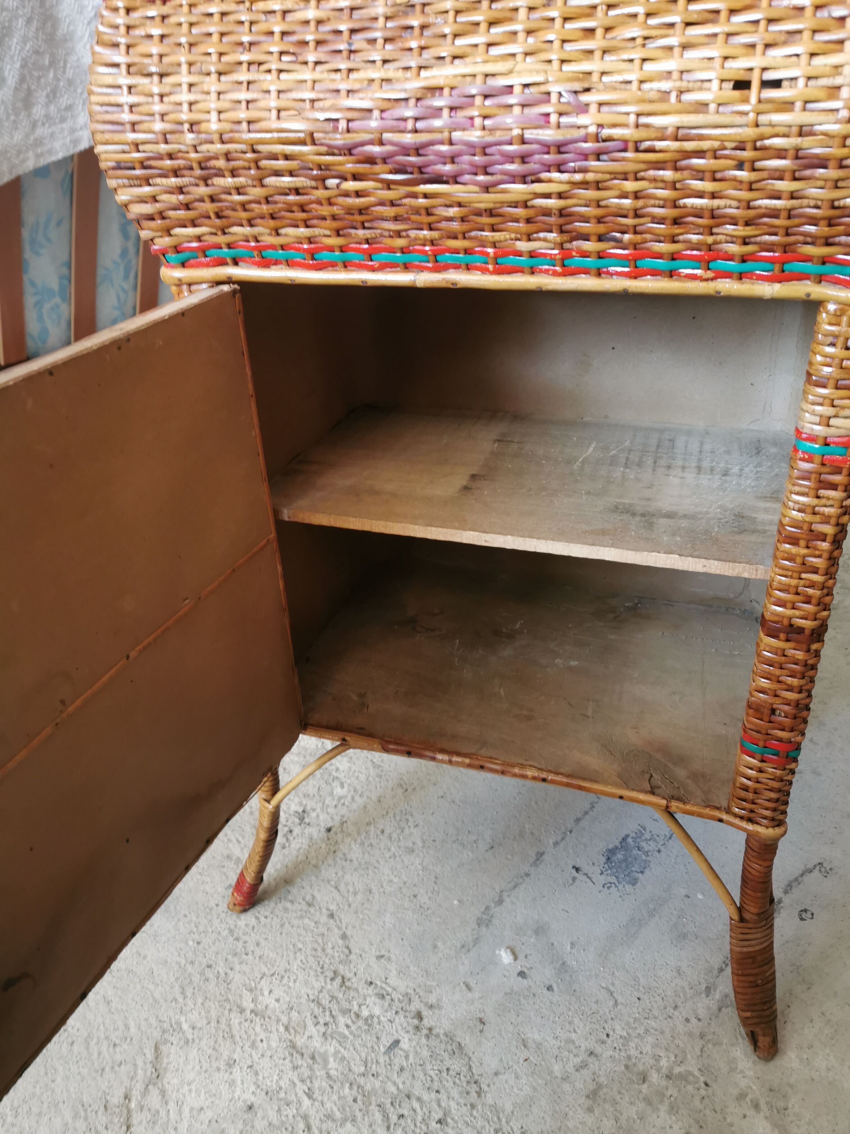 Vintage wicker sewing box