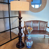 "Colonial" floor lamp in solid wood - 1960.