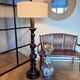 "Colonial" floor lamp in solid wood - 1960.