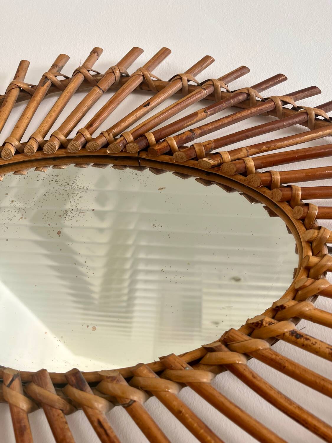 Vintage rattan mirror