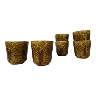 6 gobelets en barbotine Gien