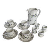 Service petit-déjeuner Pillivuyt & Cie – 1900, 13 pièces, modèle fleuri