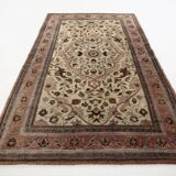 4x7 Brown Floral Vintage Persian Rug, 130x215Cm SK 2606
