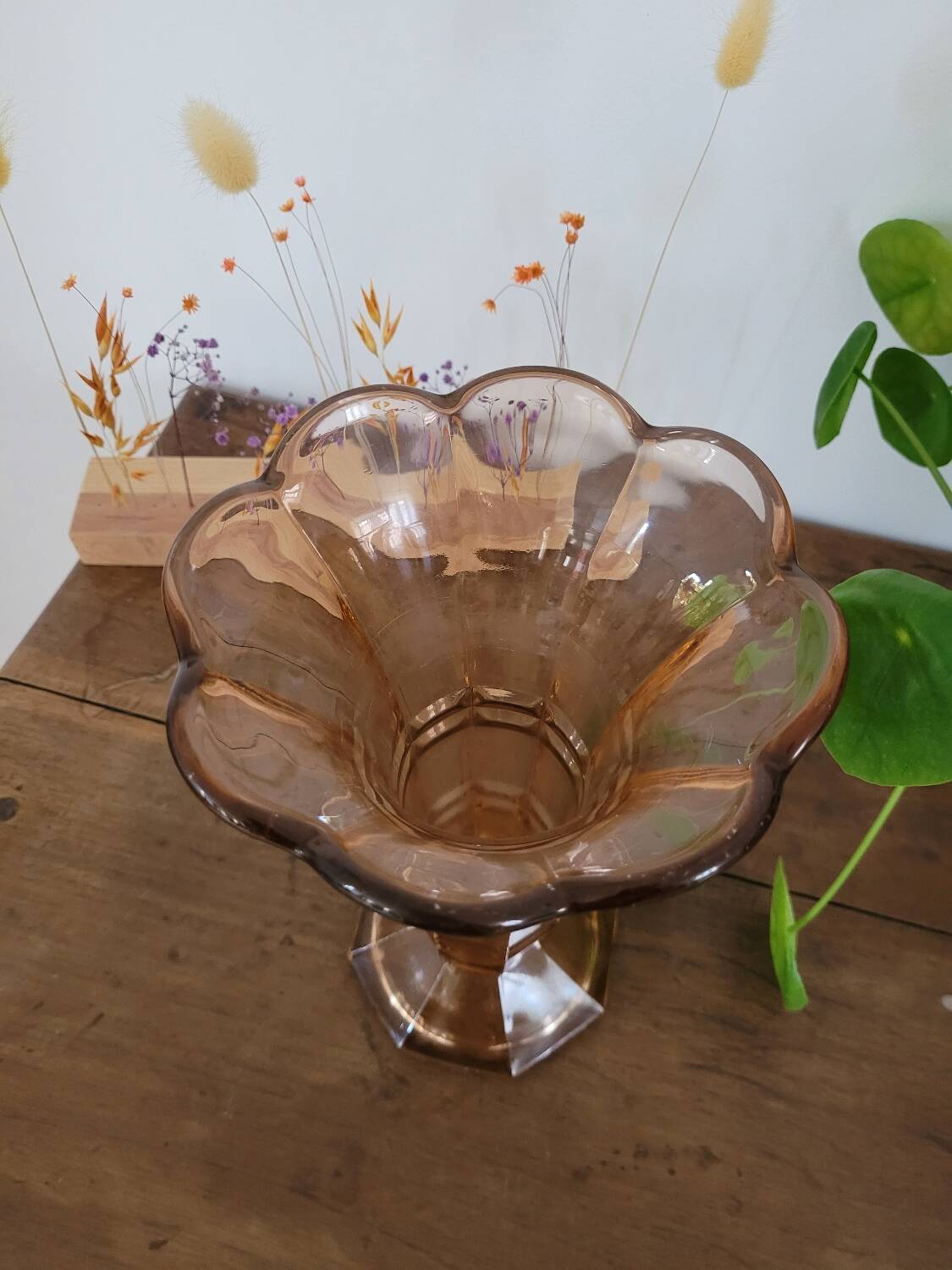 Large pink art deco vase