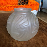 Art deco ball vase in opaque molded glass