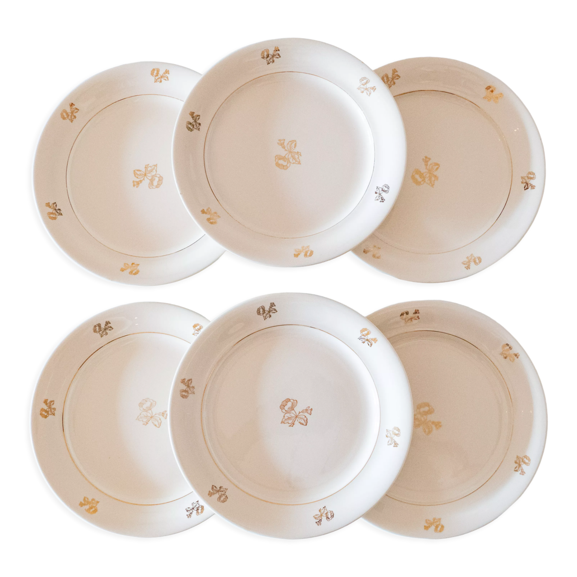 6 old flat plates Villeroy & Boch 1930-1940
