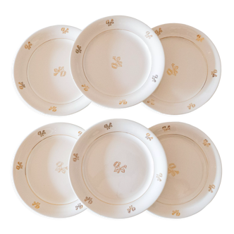 6 old flat plates Villeroy & Boch 1930-1940