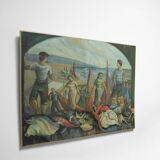 Painting of a return from fishing, 1930s.