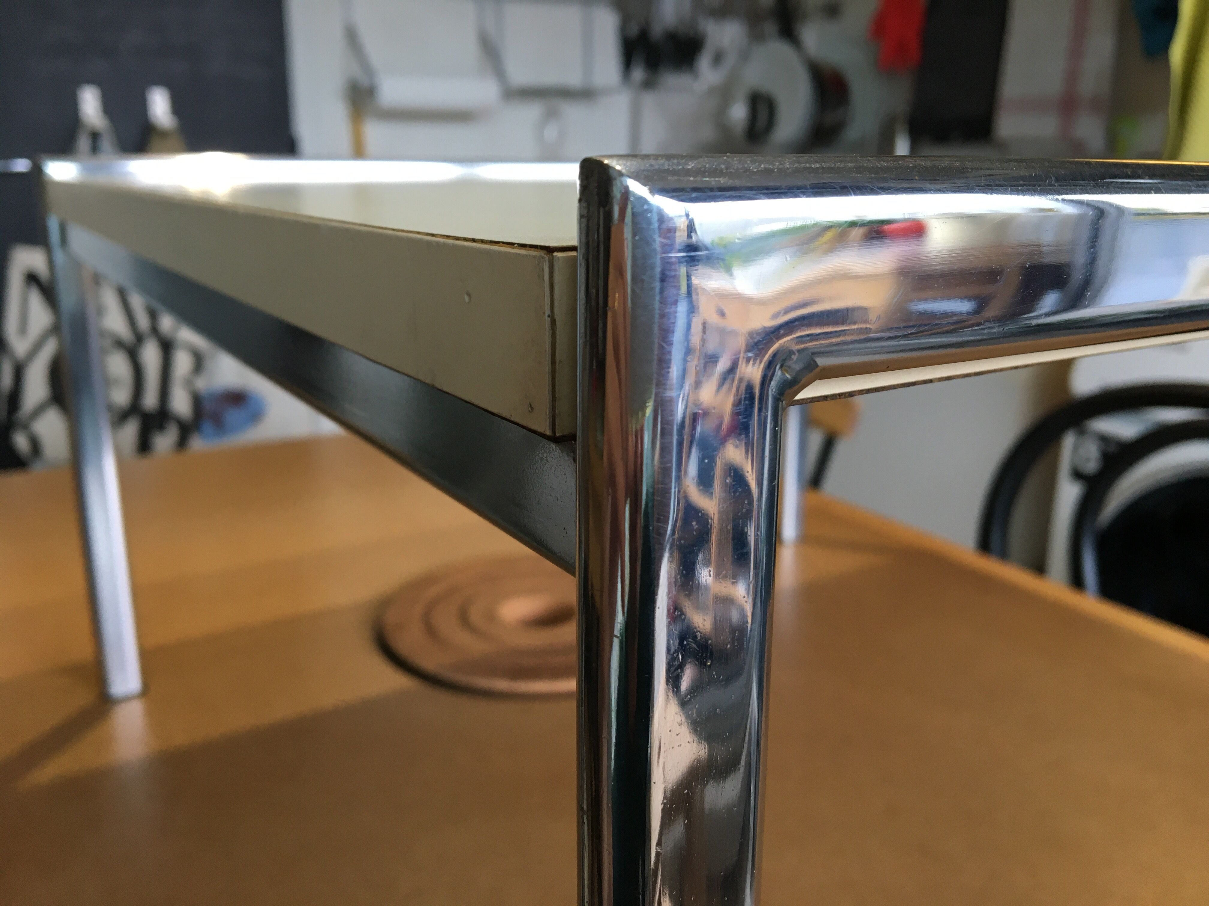 Vintage 80s chrome coffee table