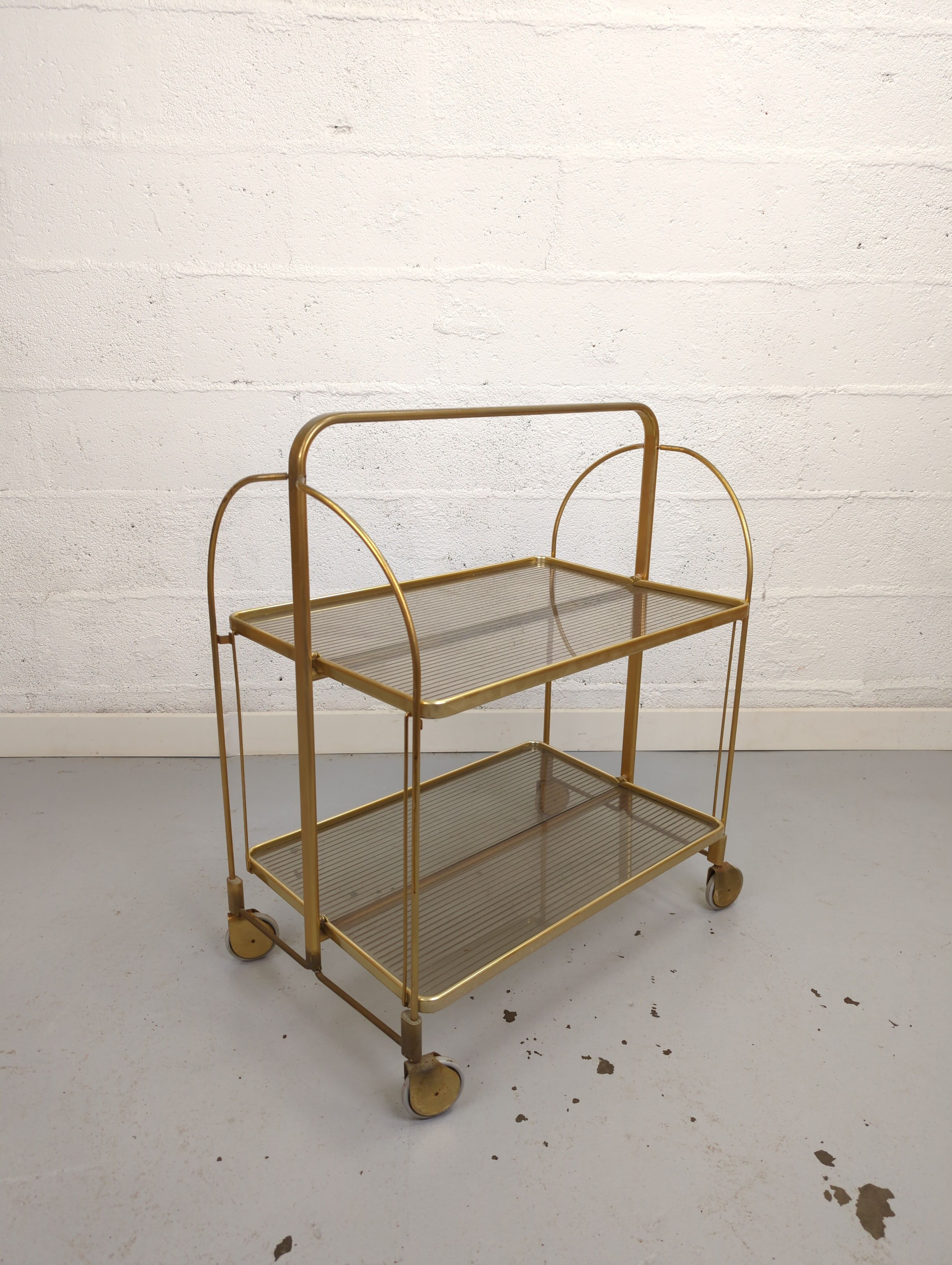 Vintage golden and plexi folding dessert circa 60s