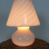 Pink Murano mushroom lamp, 70's