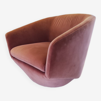 360º velvet swivel chair based on stainless steel