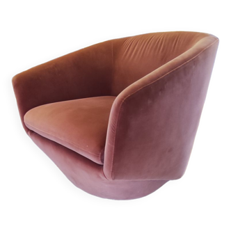 360º velvet swivel chair based on stainless steel