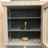 Blue wooden bookshelf