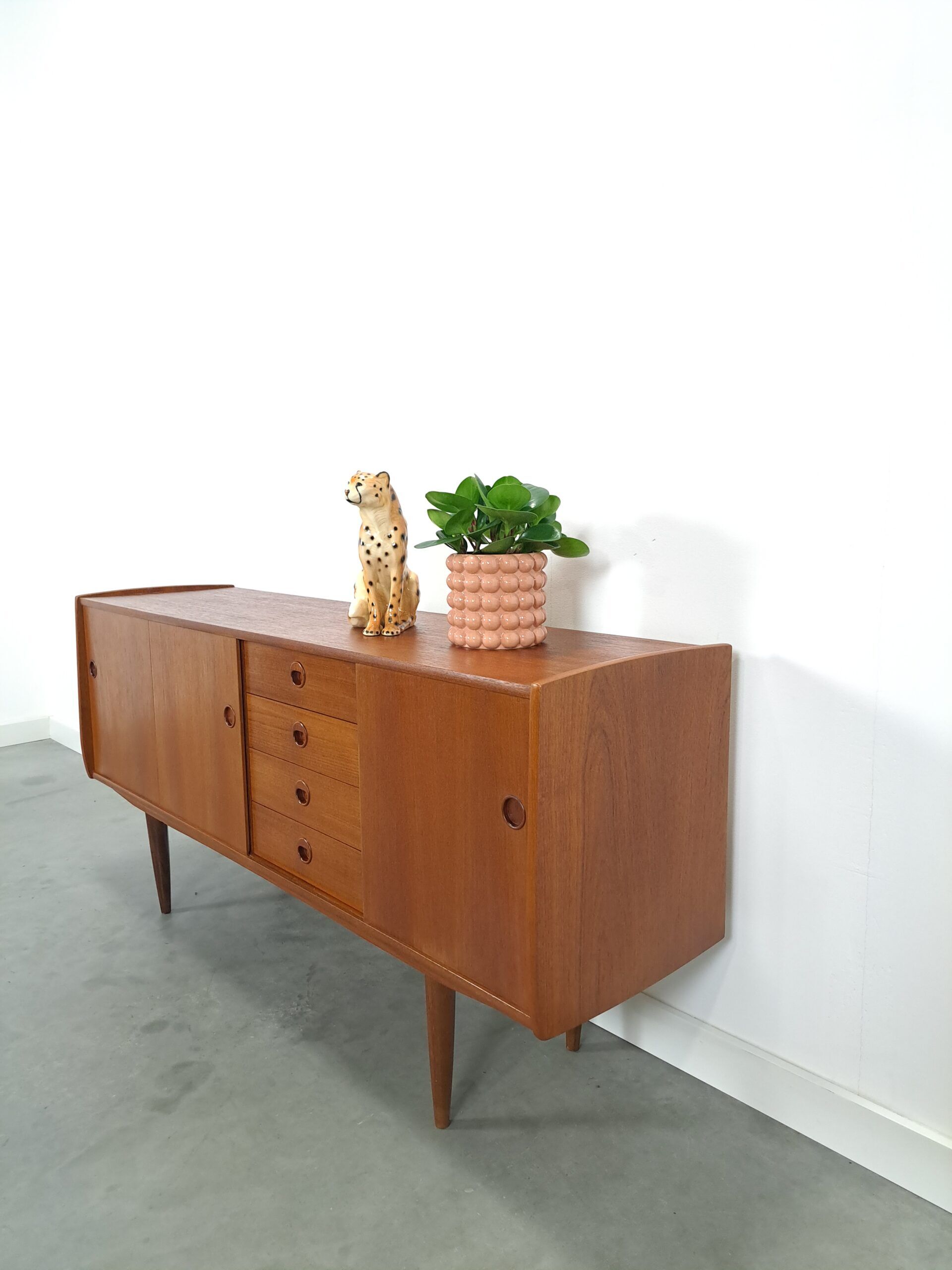 Teak veneer sideboard with drawers from Sweden
