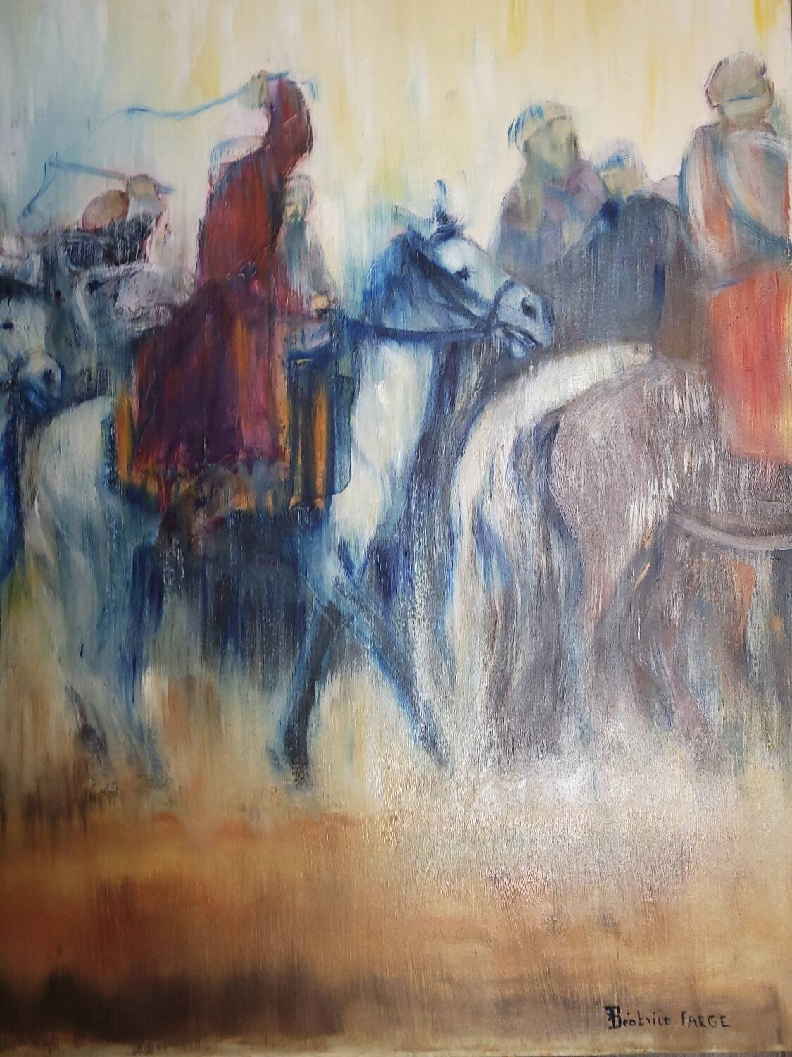 Painting – Riders & Horses, Béatrice Farge