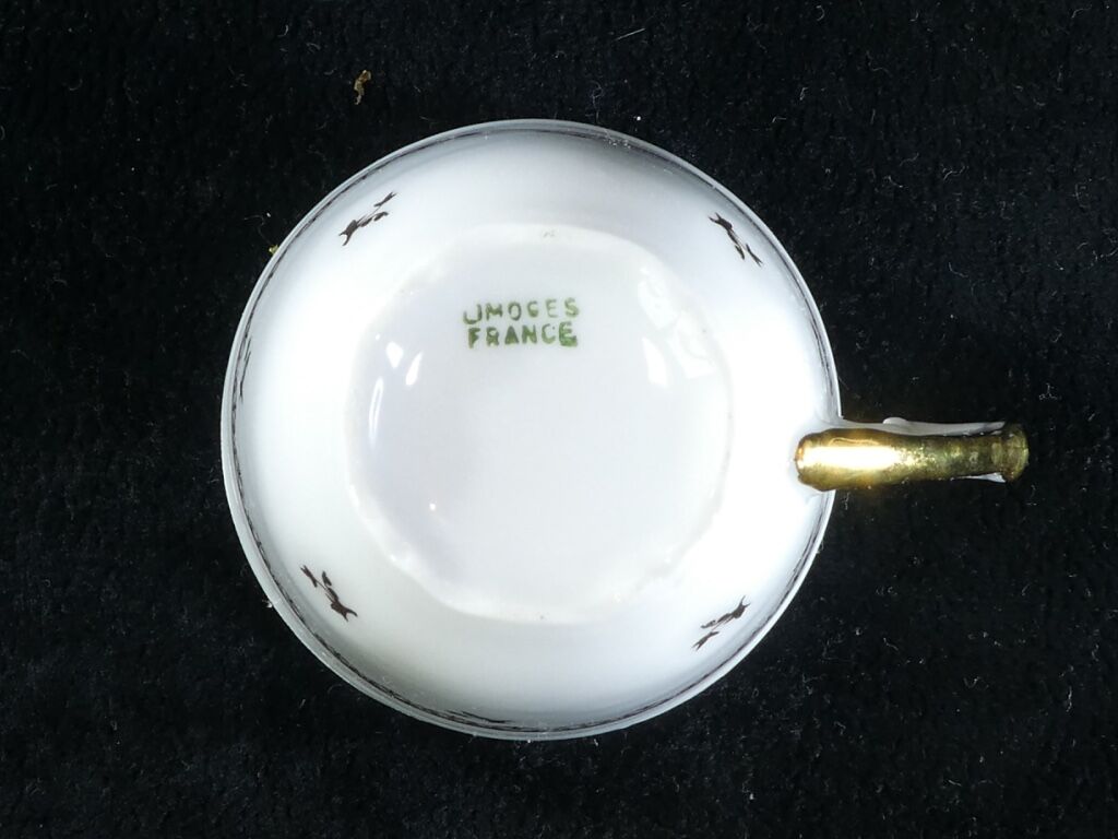 Coffee service in white and gold porcelain Limoges France