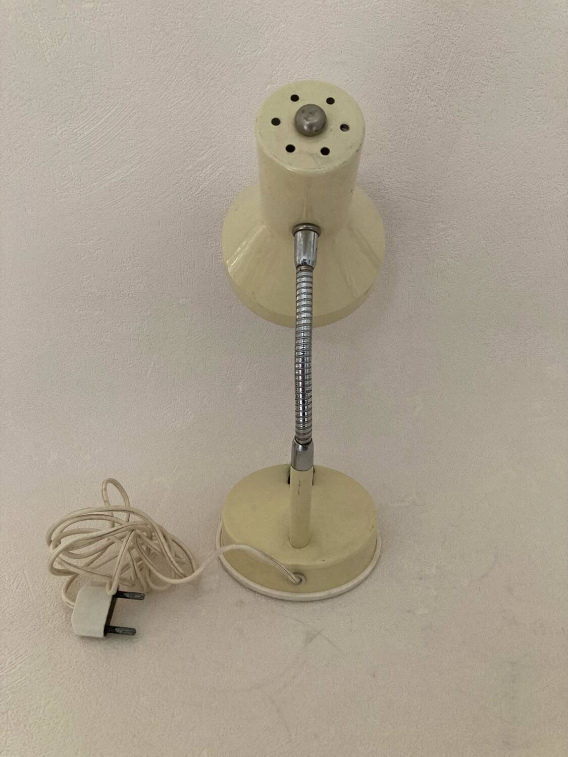 60s cream and chrome desk or bedside lamp