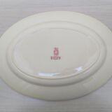 Oval plate in iron earth Gien model Pink Hawthorn