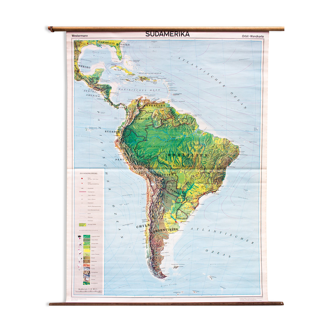 Carte géographique d’Amérique du Sud, 1971