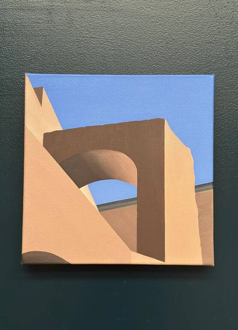 Original Contemporary Swedish Oil on Canvas – “Trajanus Forum III” by Anna Micro Johansson – 2011 – Unframed