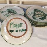 Series of 10 flat plates robert picault - 60s - fish series