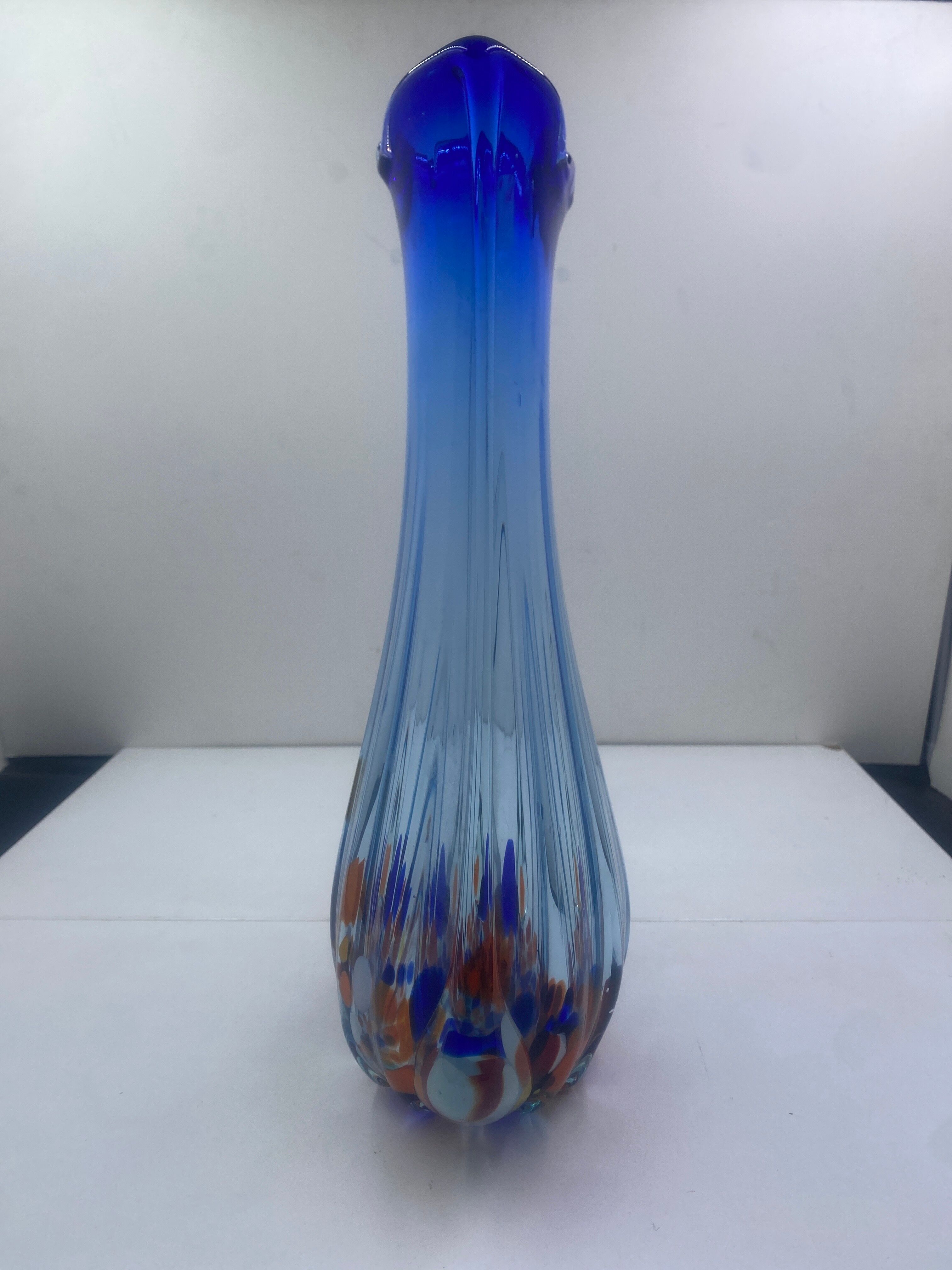Blue glass vase