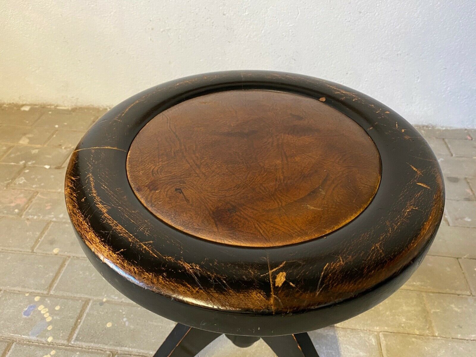 Leather and chain piano stool 1930