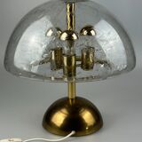 60s 70s table lamp by Doria Leuchten Germany glass brass Space Age