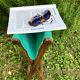 Folding stool, wood and canvas seat