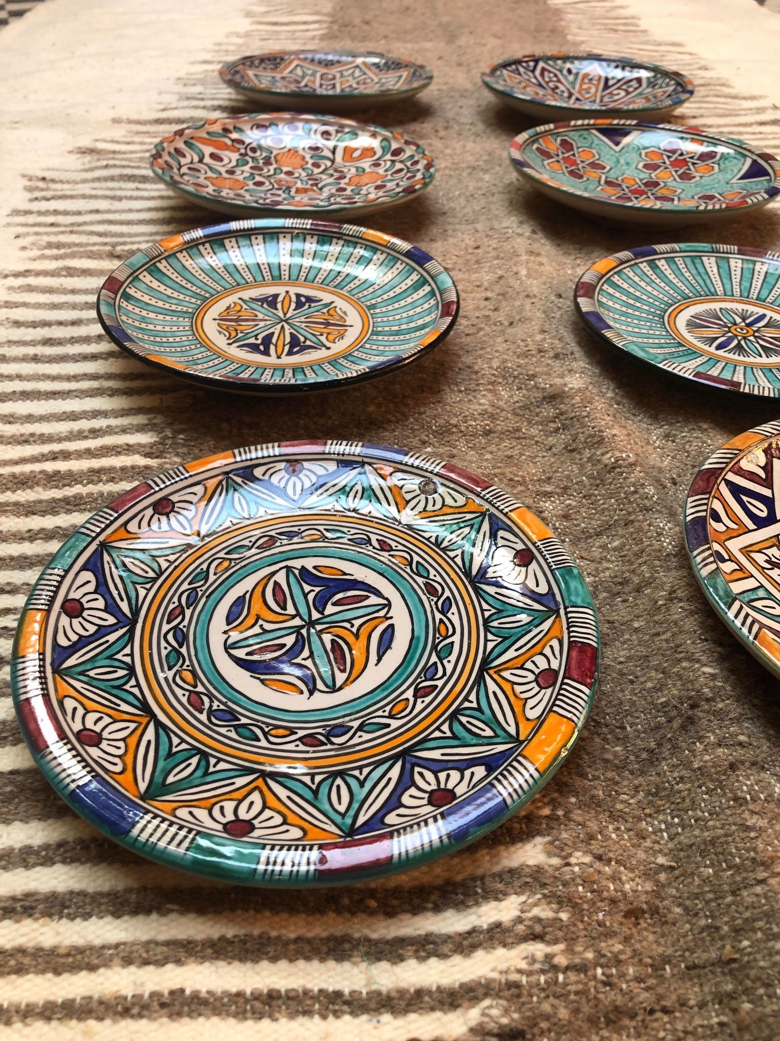 Lot clay plates of Fez