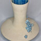 Design rocking vase in glazed ceramic with crystal decoration, 34 cm