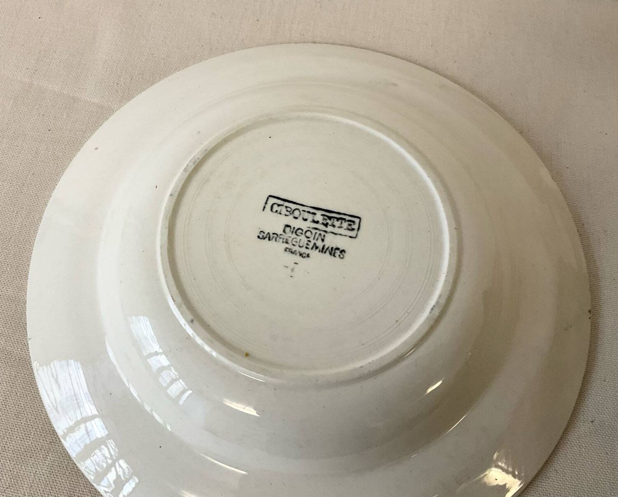 6 assiettes creuses Digoin Sarreguemines - Collection Ciboulette