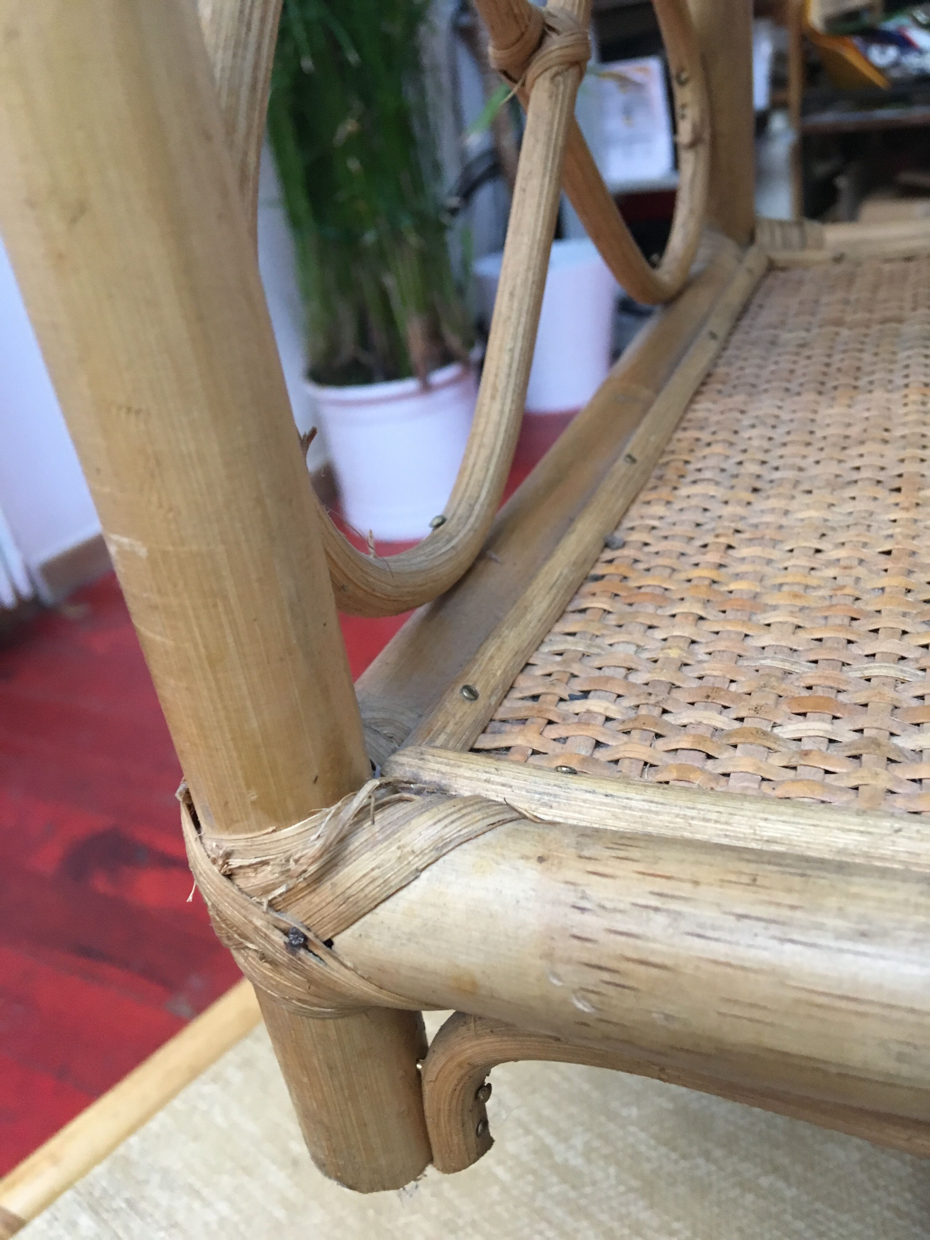 Vintage rattan shelf