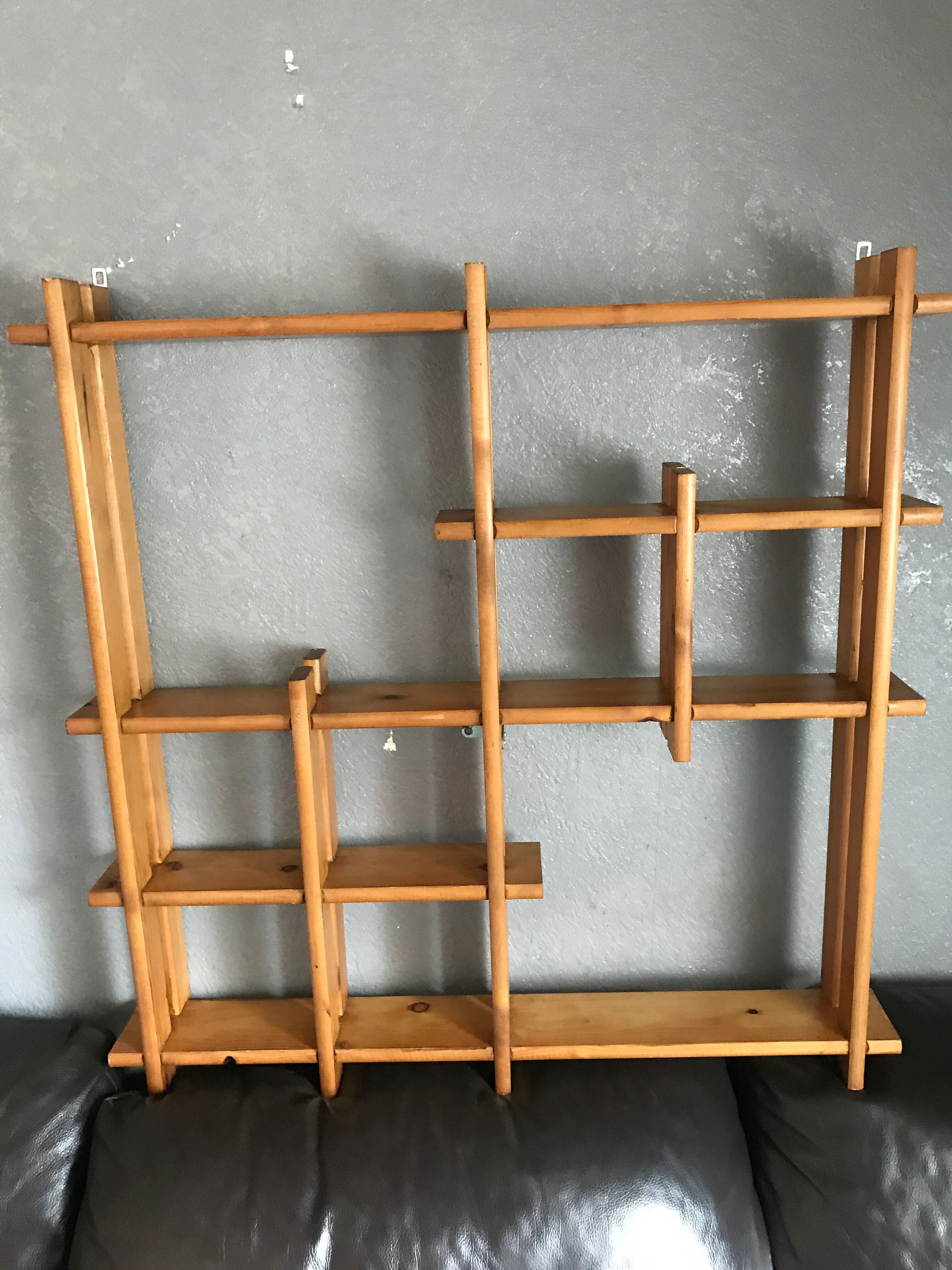 Small light wood wall shelf