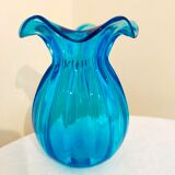 Blue breathless glass vase