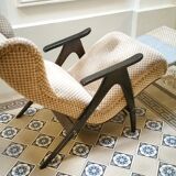 Fauteuil Wing chair à système de relaxation année 50/60