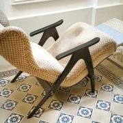 Fauteuil Wing chair à système de relaxation année 50/60