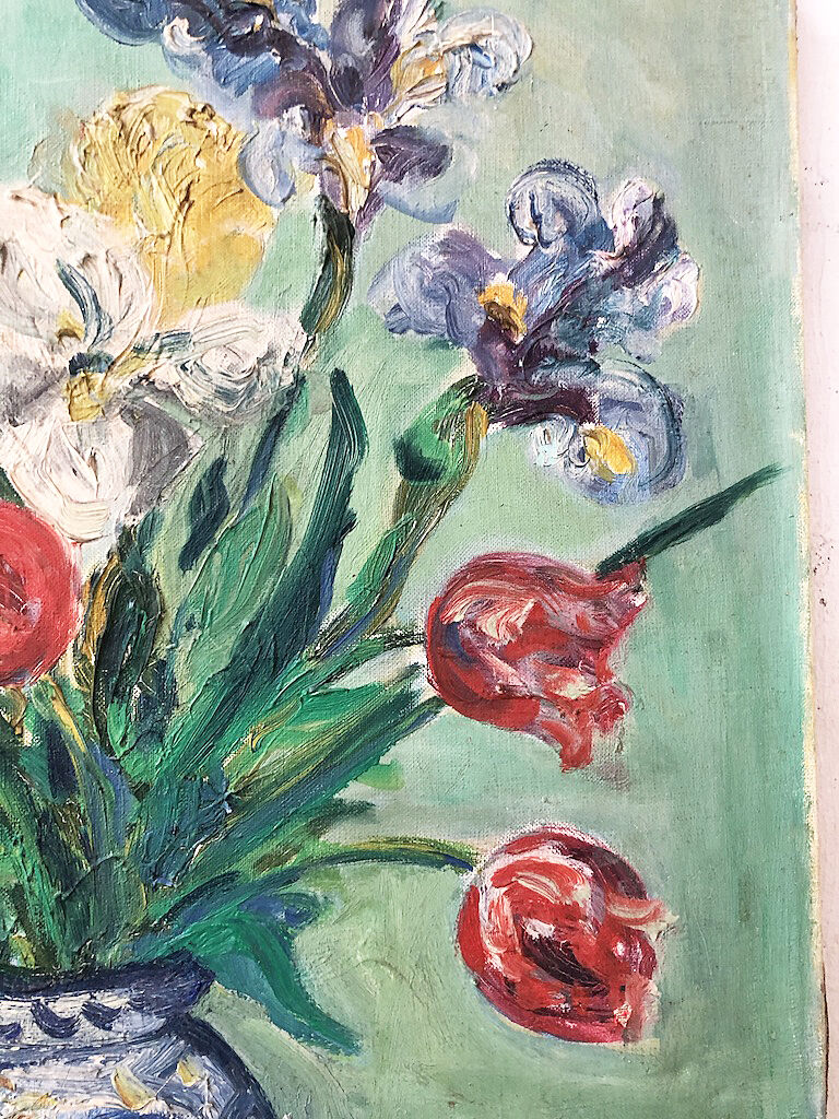 Oil painting on canvas flowers