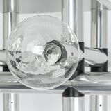 Large Sputnik atomium chrome suspension light by Kalmar, Austria, 1970s.