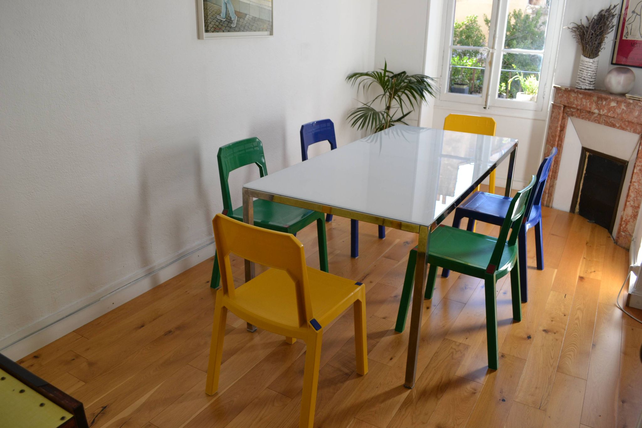 Set of 6 Altaïr chairs at Stamp by Henry Massonnet 80s era Menphis Postmodernism