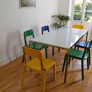 Set of 6 Altaïr chairs at Stamp by Henry Massonnet 80s era Menphis Postmodernism