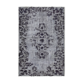 Handmade vintage turkish 1980s 178 cm x 270 cm grey carpet