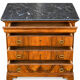 Louis-Philippe style secretary chest of drawers from the 19th century with walnut burl veneer.