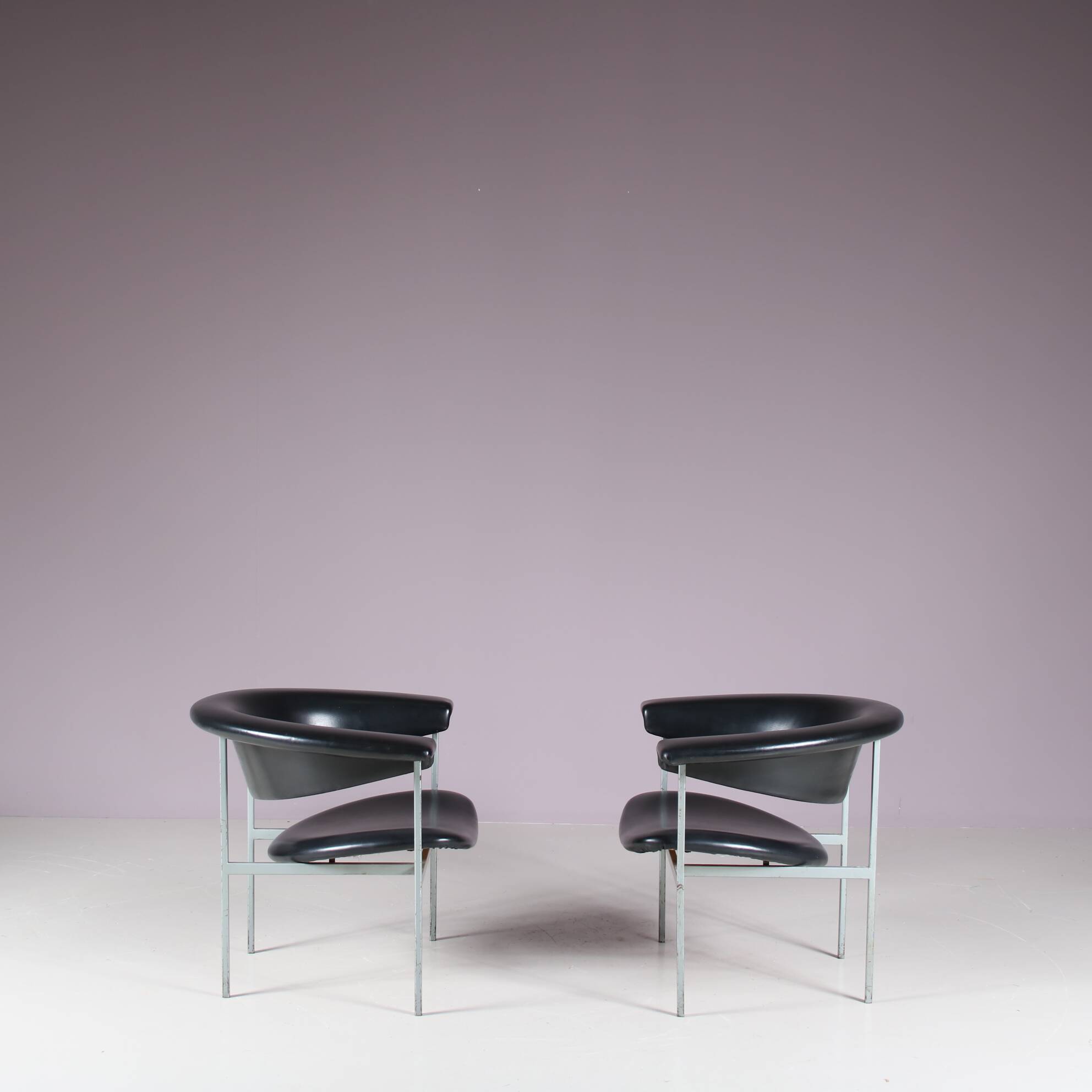 1960s Pair of “Meander Gamma” Chairs by Rudolf Wolf for Gaasbeek & Van Tiel, Netherlands